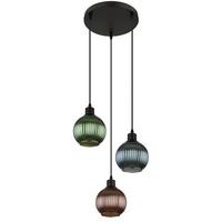 Hängeleuchte 15638-3 Zumba - Multicolor/Schwarz, Trend, Glas/Metall (36/120cm) - Globo
