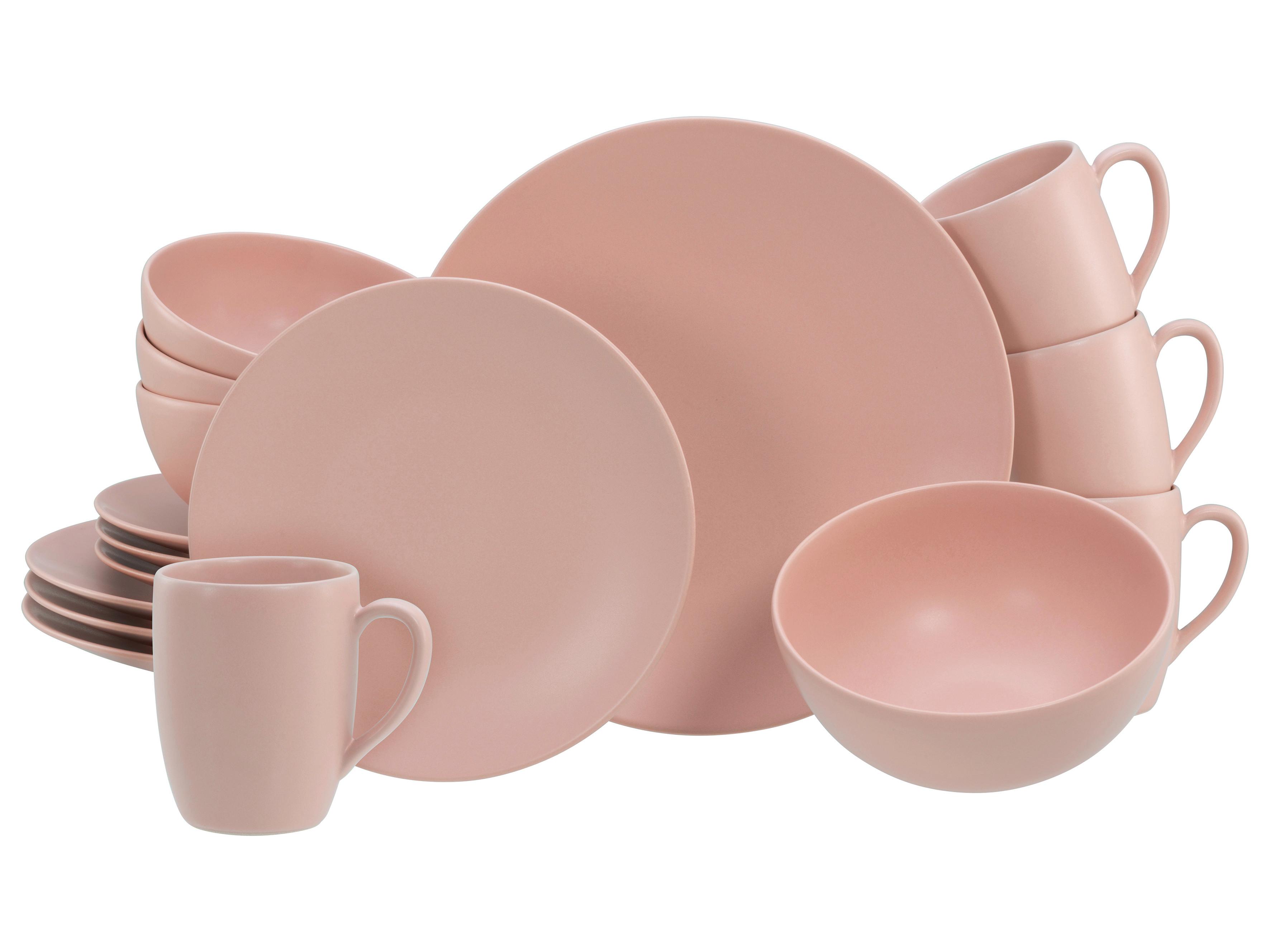 Kombiservice Soft Touch Peach Rosa 16--Teilig - Rosa, Basics, Keramik - Creatable