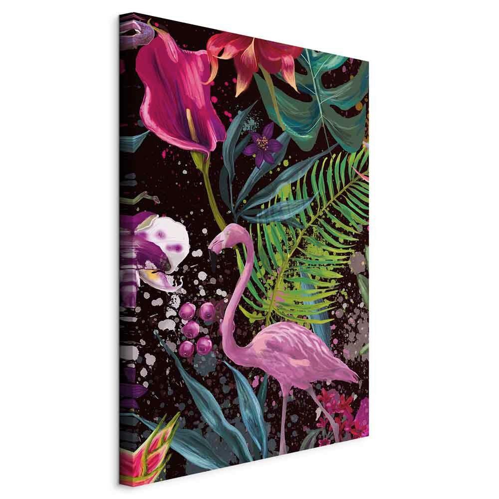 Leinwandbild Flamingo Land Multicolor B: 80 cm