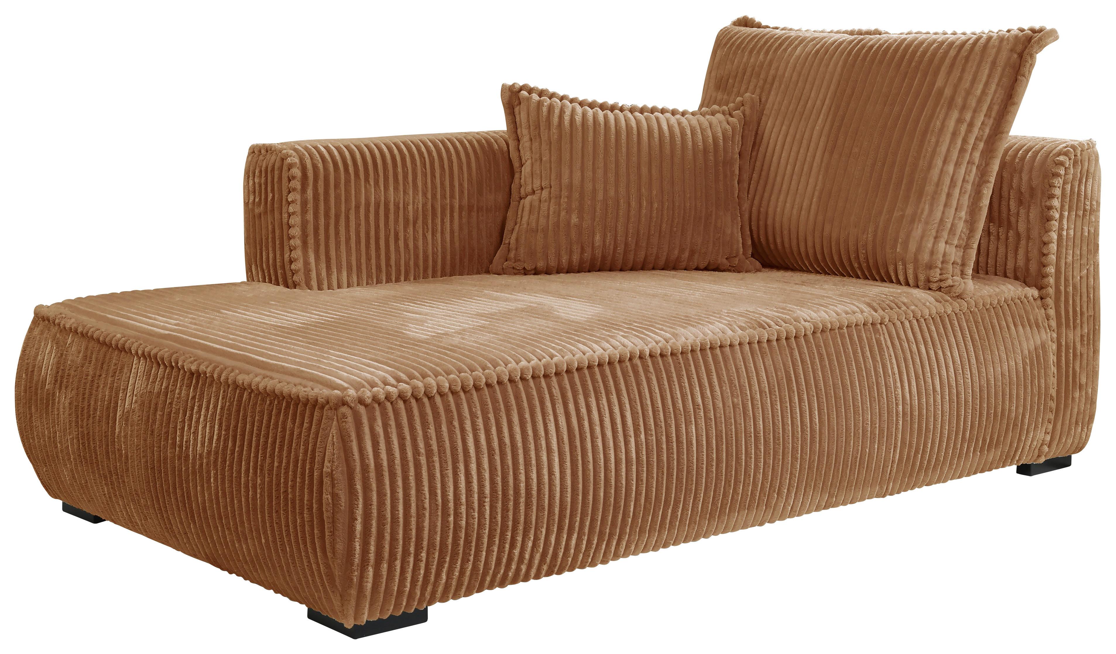 Recamiere Modena Links Rostfarben, B: 208 cm - Rostfarben/Schwarz, Design, Textil (207/75/121cm) - MID.YOU