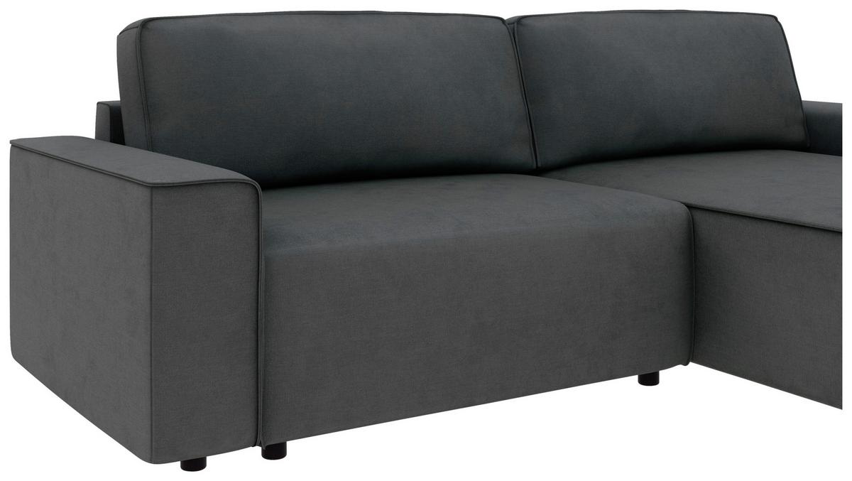 Ecksofa Chance Anthrazit S: 265x164 cm - Anthrazit/Schwarz, MODERN, Textil (265/164cm) - Trendmanufaktur