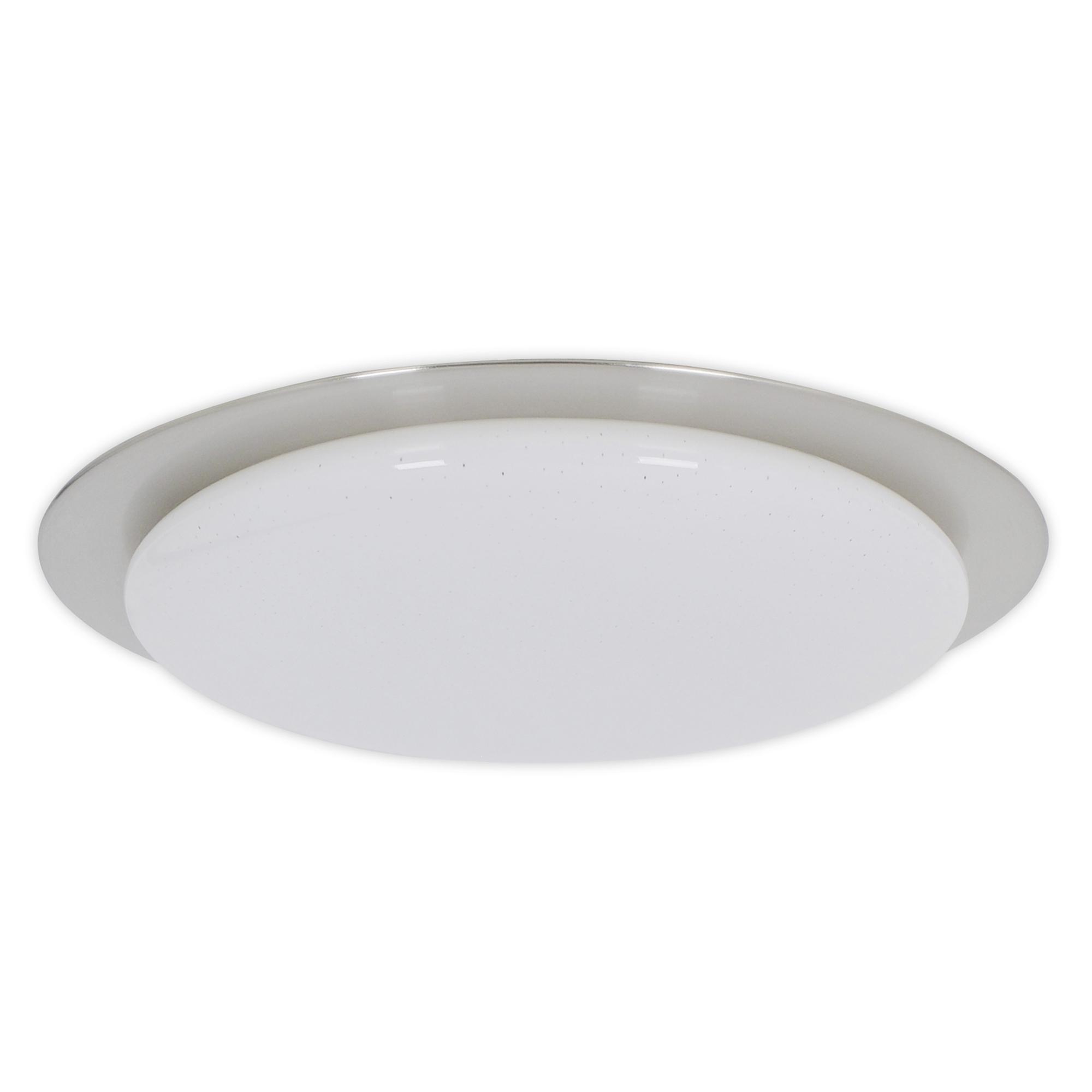 LED-Deckenleuchte Auckland Ø 42 cm dimmbar mit Sternenhimmel - Chromfarben/Weiß, Basics, Kunststoff/Metall (42cm) - Näve