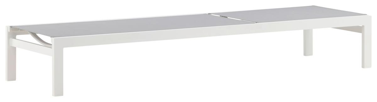 Sonnenliege Copacabana - Weiß/Grau, KONVENTIONELL, Metall (60/30/195cm) - Gardenson