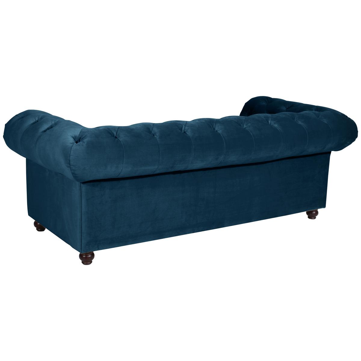 CHESTERFIELD-SOFA ORLEANS - Nussbaumfarben/Petrol, Design, Textil (216/77/100cm) - Max Winzer