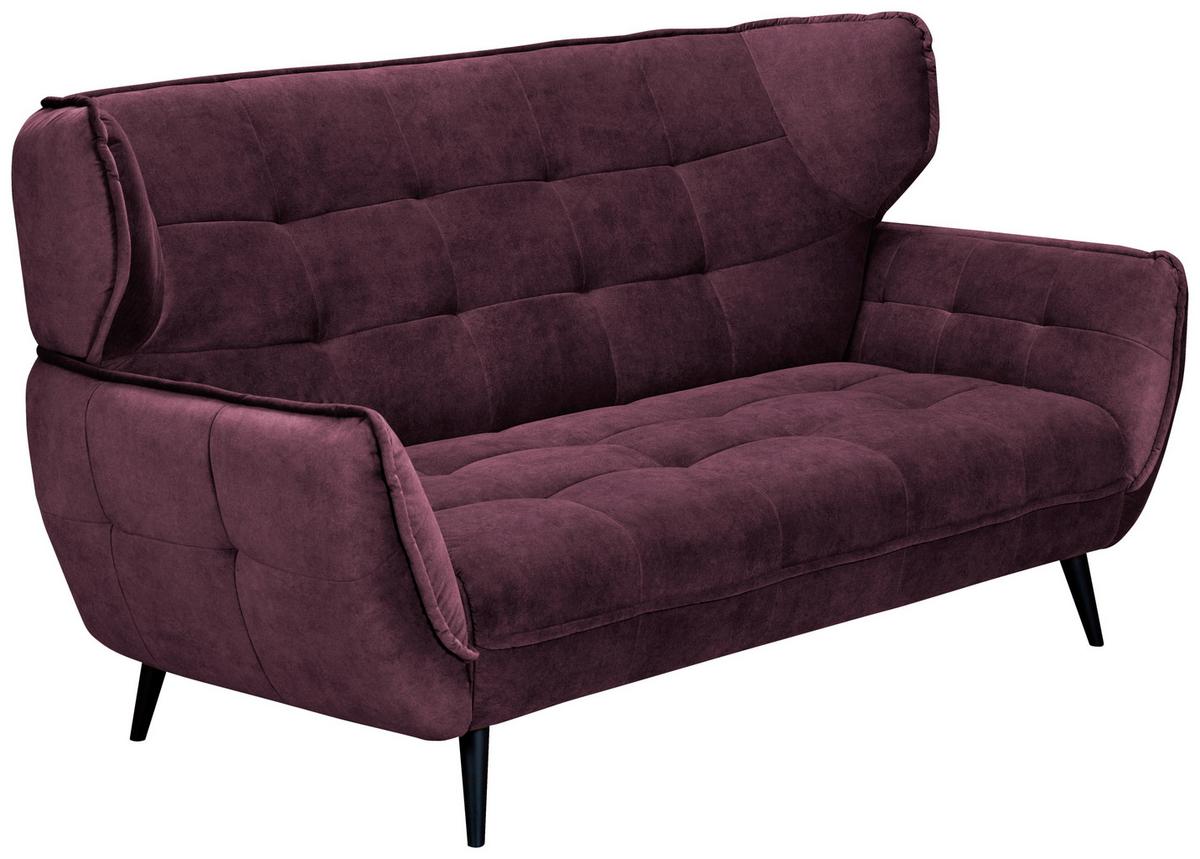 Dvoumístná pohovka ARIANA, vínově červená - vínově červená, Moderní, textil (191/105/98cm)