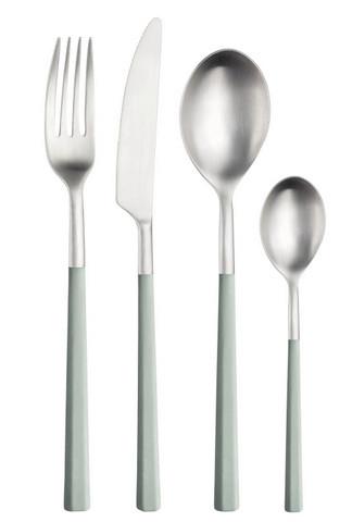 sada príborov HIVE - farba ušľachtilej ocele/šalviovozelená, Basics, kov/plast (25,5/7/5,3cm) - Pintinox