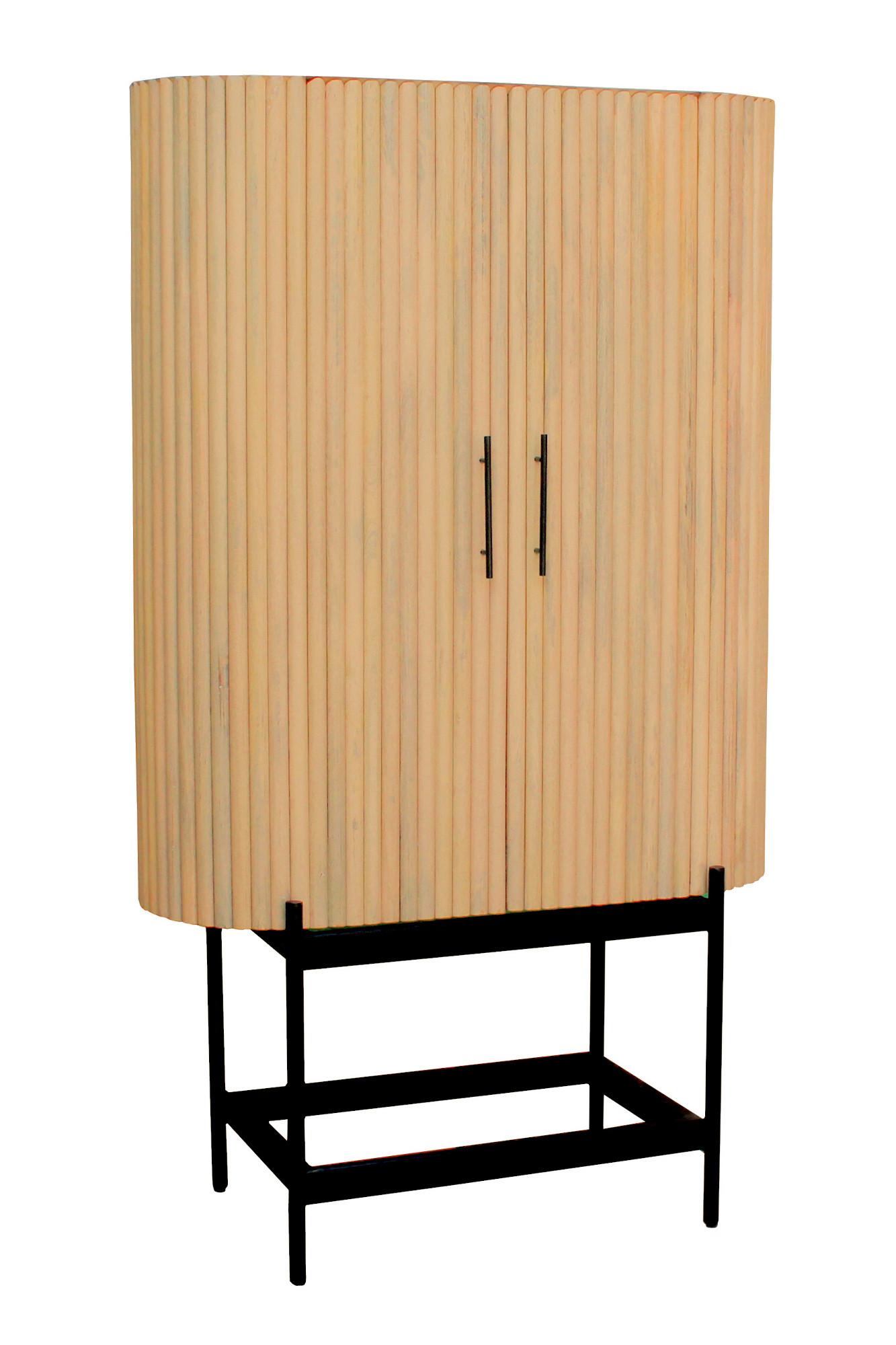 GARDEROBENSCHRANK Schwarz/Naturfarben B: 100cm - Schwarz/Naturfarben, Design, Holz/Metall (100/172/40cm) - MID.YOU