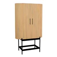 GARDEROBENSCHRANK Schwarz/Naturfarben B: 100cm - Schwarz/Naturfarben, Design, Holz/Metall (100/172/40cm) - MID.YOU