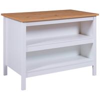 Kuchyňský ostrůvek JULINA - bílá/dub artisan, Konvenční, dřevo/kompozitní dřevo (124/91,5/75cm)