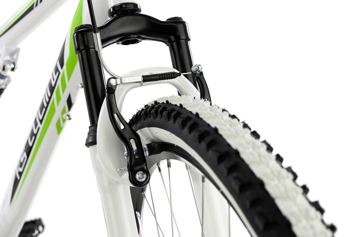 Mountainbike Fully 26 Zoll Scrawler 21 Gänge - Weiß/Grün, Basics, Metall (180/70cm) - KS Cycling