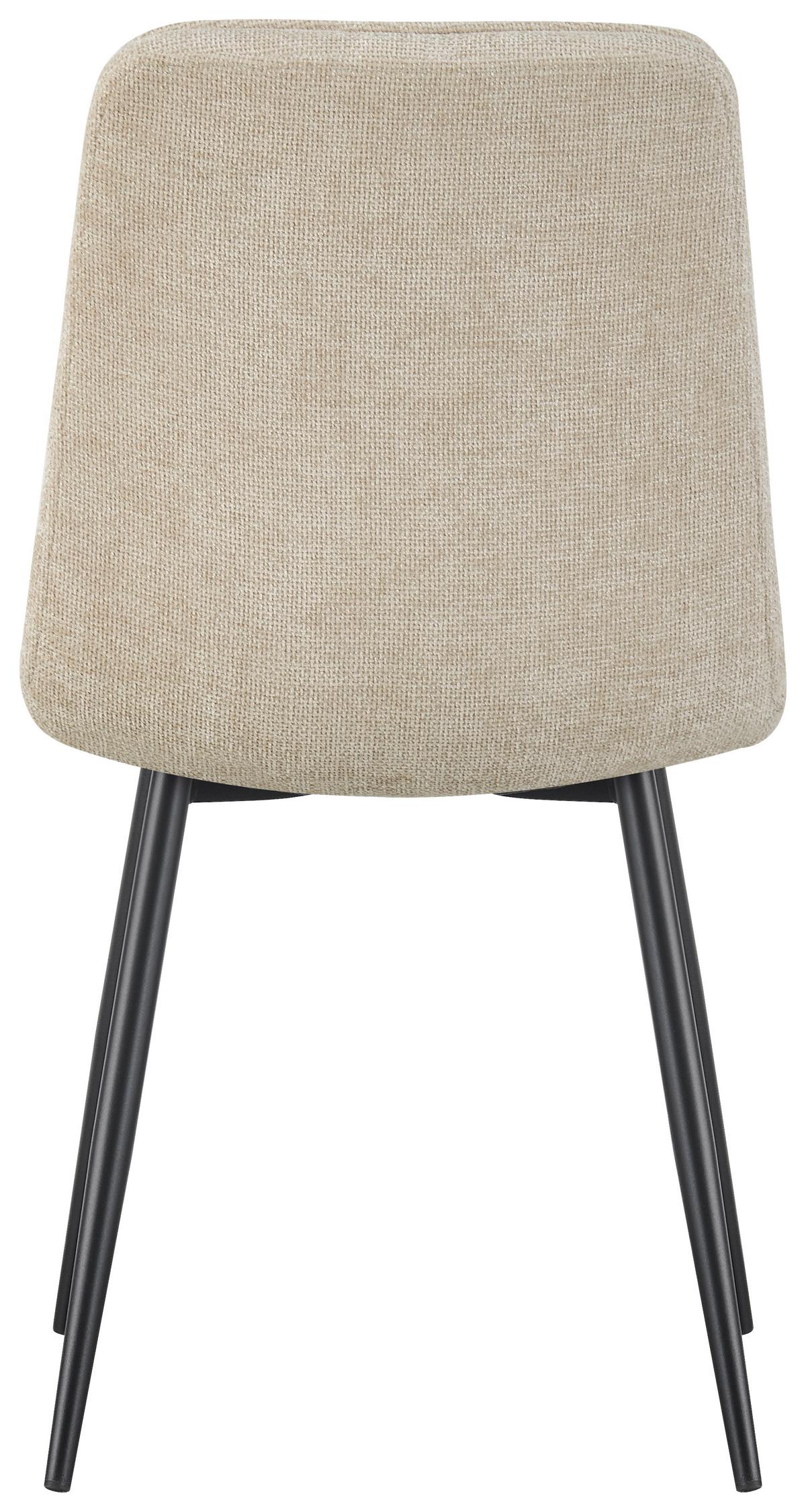 Vierfußstuhl Nevio Leinenoptik Beige, B: 45 Cm - Beige/Schwarz, KONVENTIONELL, Holz/Textil (45/89/58cm) - MID.YOU