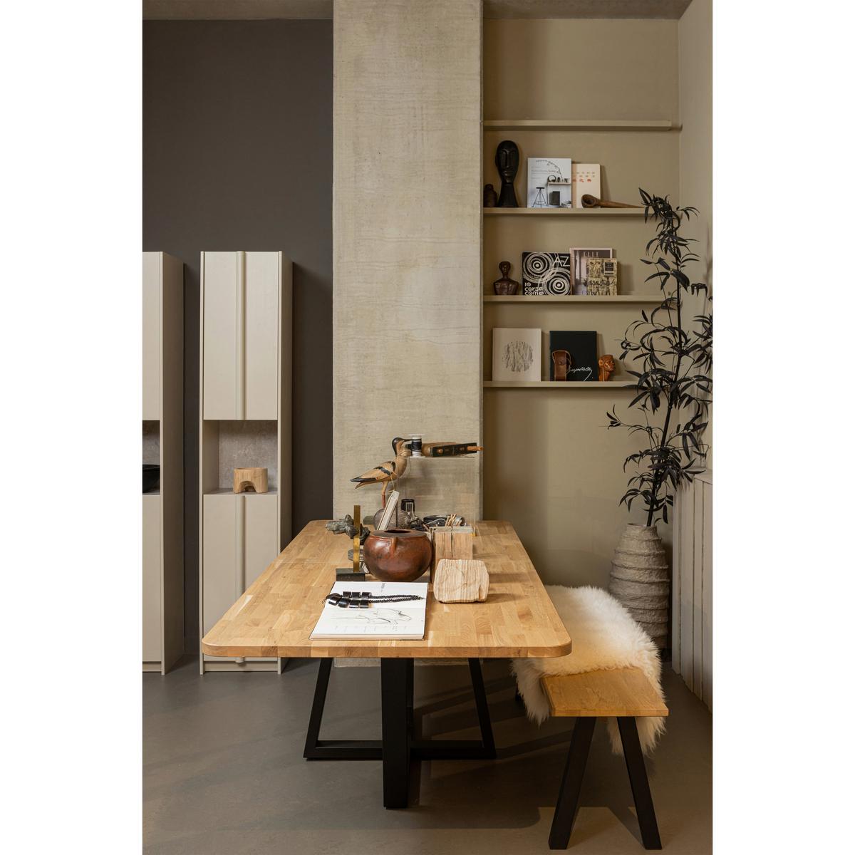 Esstisch Tablo Naturfarben/Schwarz L: 240cm - Schwarz/Naturfarben, MODERN, Holz/Metall (240/100/77cm) - Livetastic