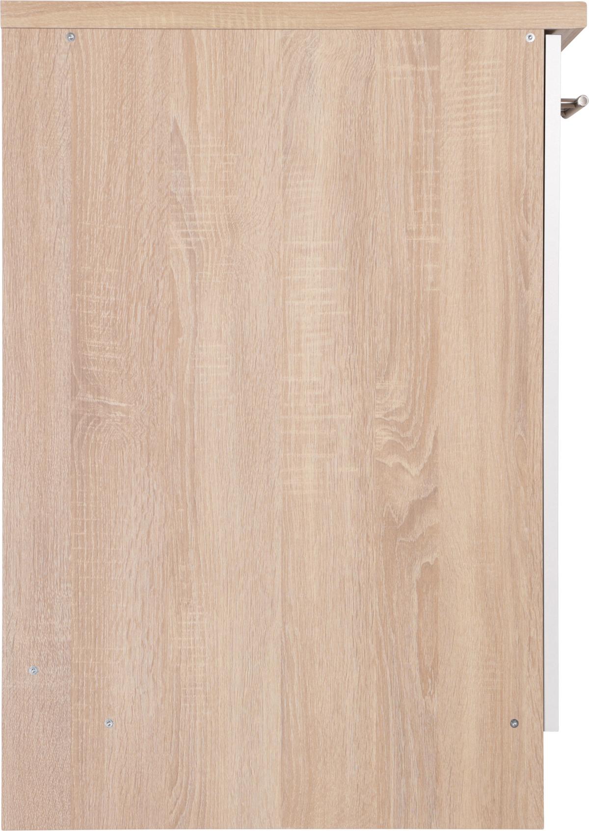 Spülenunterschrank Merle Weiß, Eiche Dekor B:50cm - Eichefarben/Weiß, Basics, Holzwerkstoff (50/84,8/60cm) - Respekta