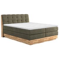 Boxspringbett Boxspring Bed Melissa - Schwarz/Grün, Natur, Textil (160/200cm)