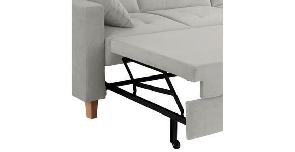 Ecksofa Bergen - Hellgrau/Naturfarben, Design, Textil (231/160cm) - Luca Bessoni