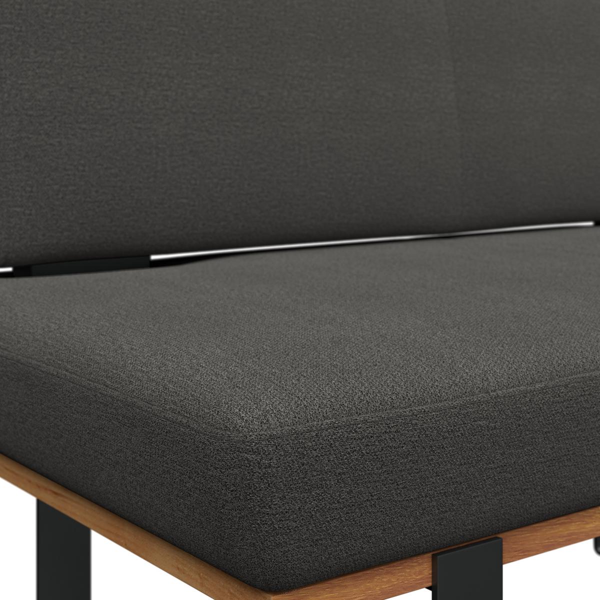 Sitzbank Tristan Webstoff schwarz, B: 130cm - Schwarz, MODERN, Holz/Textil (130/48/90cm) - James Wood