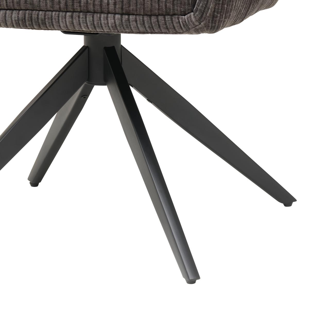 Armlehnstuhl Malte Cord Anthrazit, B: 60 cm - Anthrazit/Naturfarben, KONVENTIONELL, Holz/Textil (60/87,5/68cm) - Livetastic