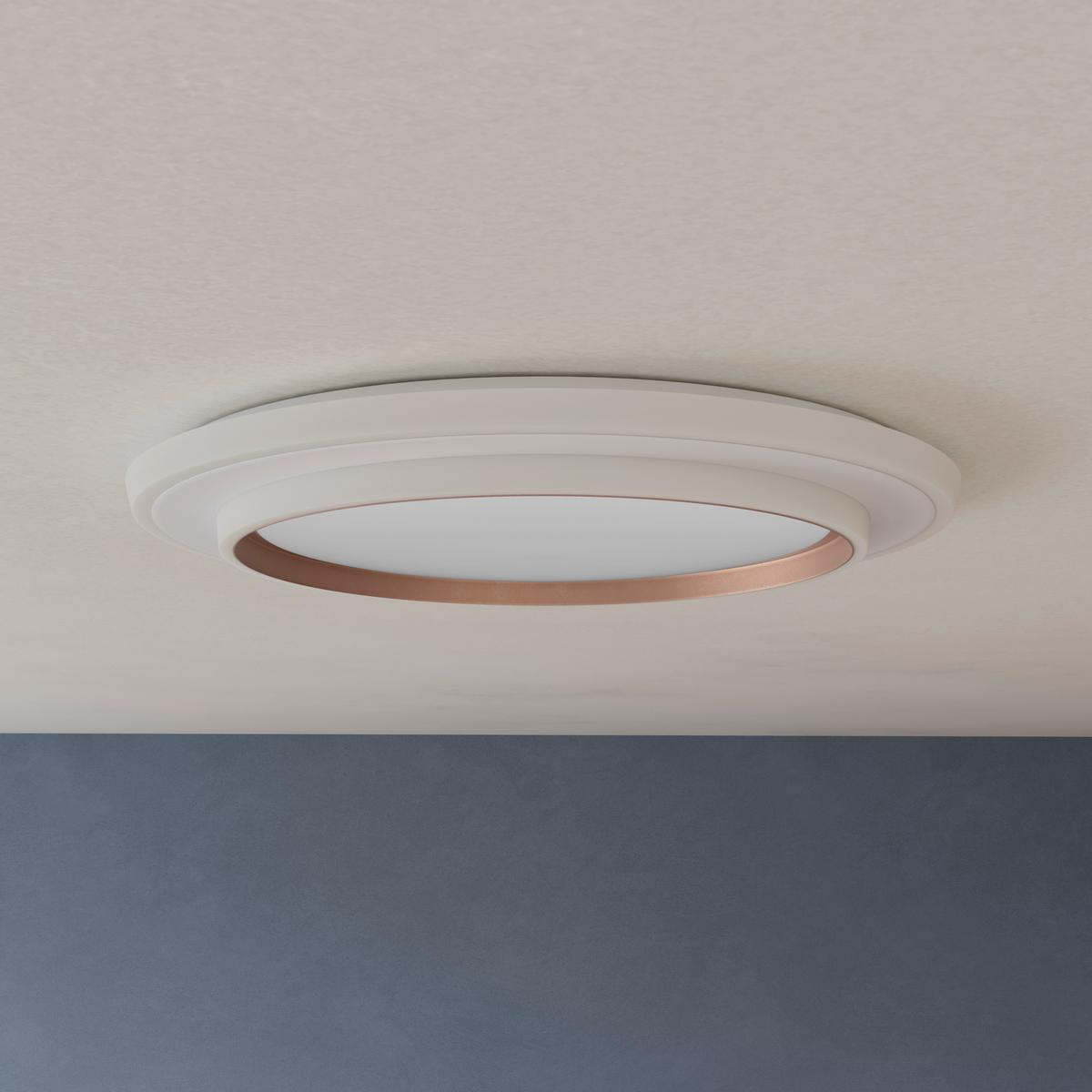 LED-Deckenleuchte CLARA - Champagner/Weiß, Basics, Kunststoff/Metall (46/5,5cm) - Luca Bessoni