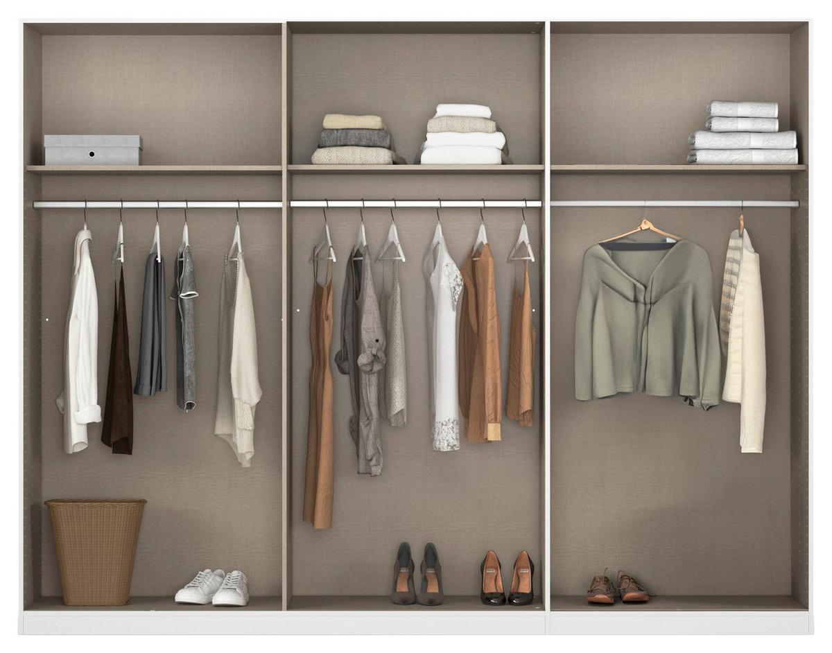 Kleiderschrank Safari B: 271 cm - Champagner, KONVENTIONELL, Holzwerkstoff (271/229/54cm)
