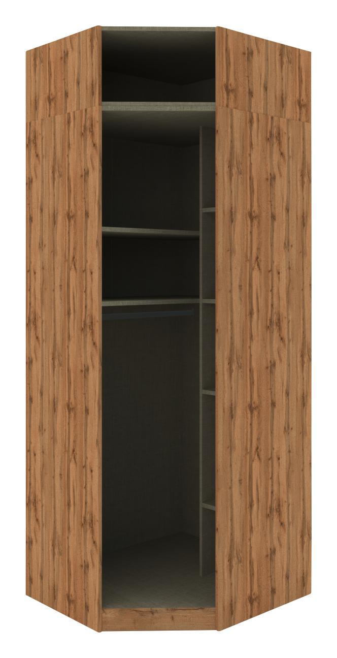 Eckschrankkorpus Unit B:91cm Wotan Eiche Dekor - Eichefarben, MODERN, Holzwerkstoff (91,1/242,2/91,1cm) - Ombra