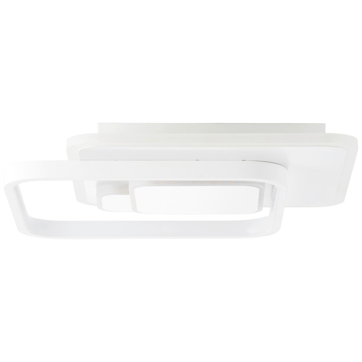 Deckenleuchte Geron L: 31 cm Rechteckig 1-Flammig - Weiß, Design, Kunststoff/Metall (6/31/31cm) - Brilliant