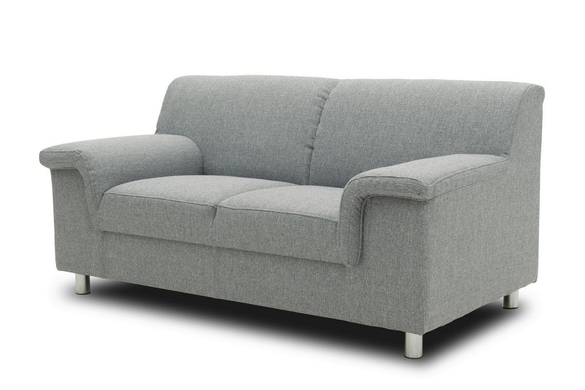 2-sitzer-sofa Jamie Rücken Echt Silberfarben Webstoff - Chromfarben/Silberfarben, KONVENTIONELL, Textil (145/72/80cm) - MID.YOU