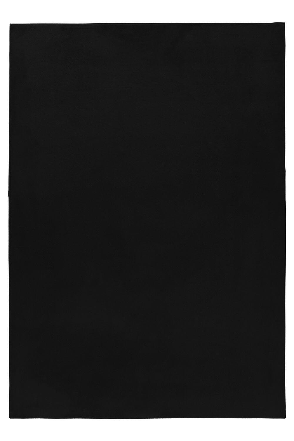 Hochflorteppich, Schwarz Pouffy - Schwarz, Basics, Textil (80/150cm)