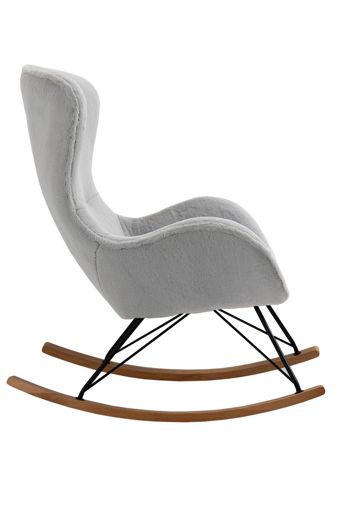 Schaukelstuhl Eiche Dekor, Hellgrau B: 70 Cm - Eichefarben/Hellgrau, MODERN, Textil/Metall (70/102/94cm) - Livetastic