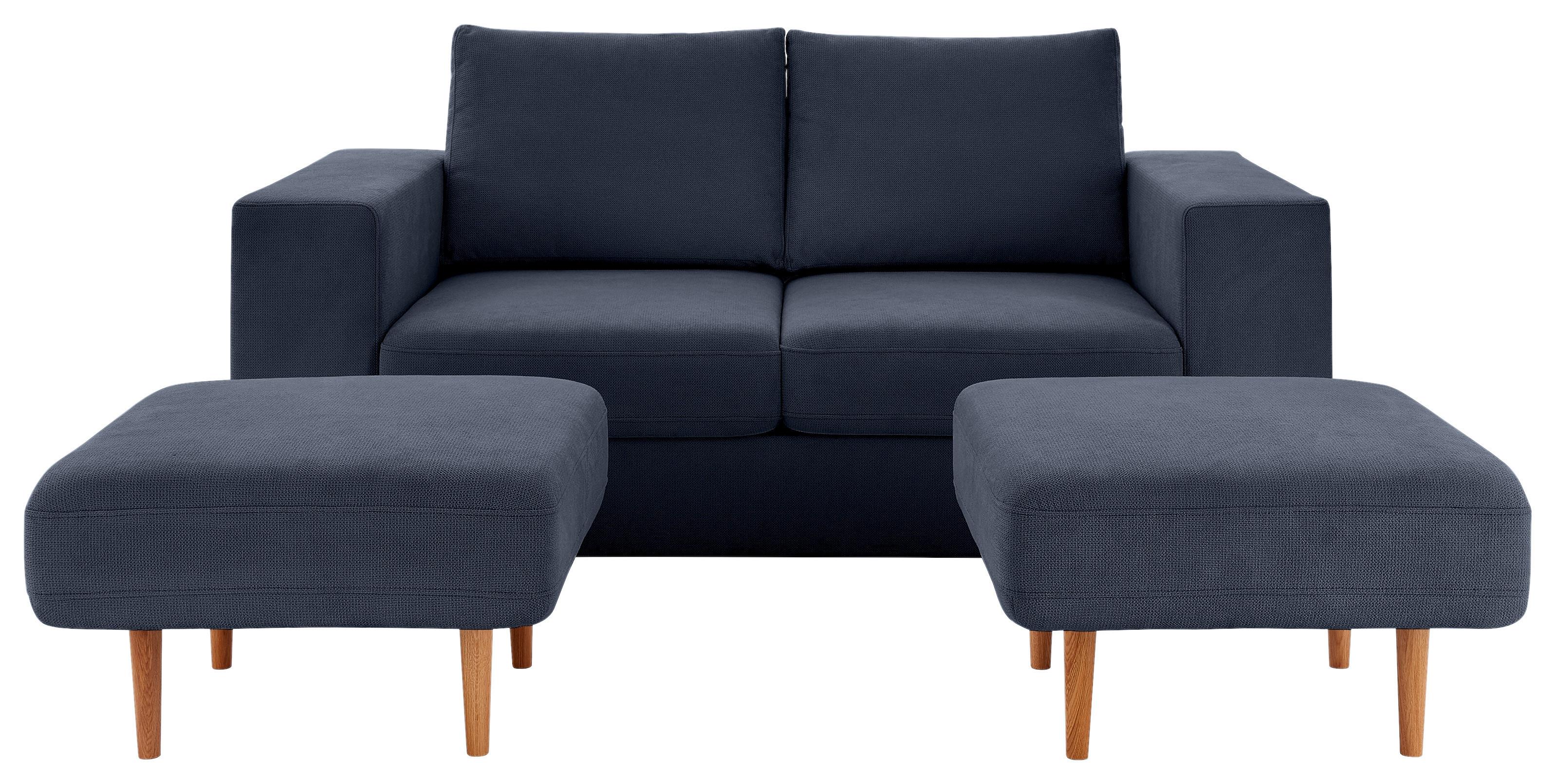 3-SITZER-SOFA LOOKS V-2 - Eichefarben/Dunkelblau, Design, Textil (212/96/107cm) - LOOKS by W.Joop