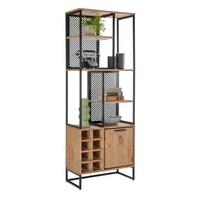 STOJACÍ REGÁL RUSTY - přírodní barvy/antracitová, Moderní, kov/dřevo (70/188/35cm) - Zandiara