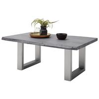 Couchtisch Holz Massiv Cartagena Grau/edelstahlf. - Edelstahlfarben/Grau, MODERN, Holz/Metall (110/45/70cm)