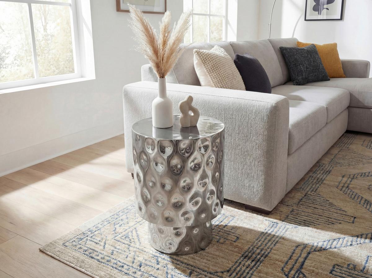 PRÍRUČNÝ STOLÍK WL7.544 - strieborná, Design, kov (36/36/50cm) - Livetastic