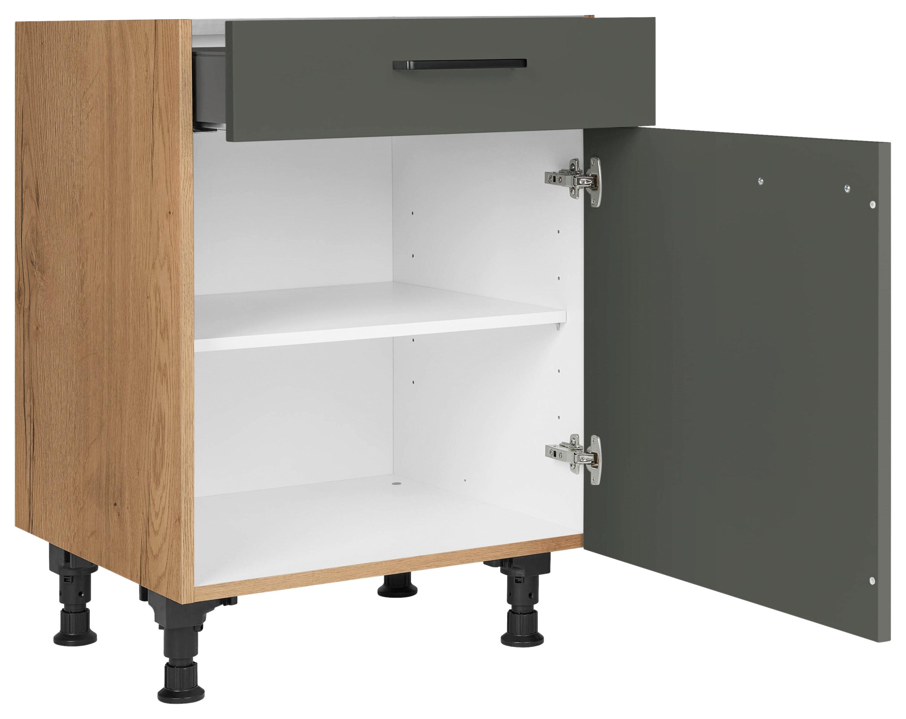 Schubkastenunterschrank Easytouch - Eichefarben/Grün, MODERN, Holzwerkstoff (60/87/56cm) - Nobilia