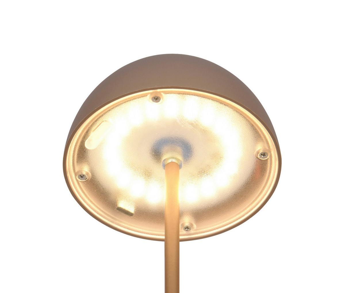 Akku-Tischleuchte Ortiz Cappuccino D: 9 cm - Cappuccino, Trend, Kunststoff (9/20cm)