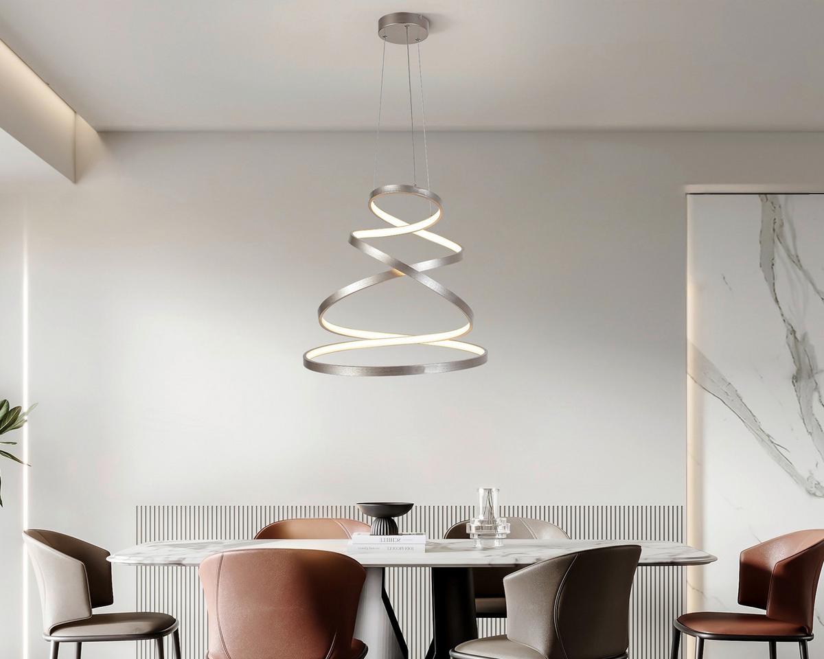 LED-HÄNGELEUCHTE CHANTAL - Champagner, Basics, Kunststoff/Metall (50/120cm) - Luca Bessoni