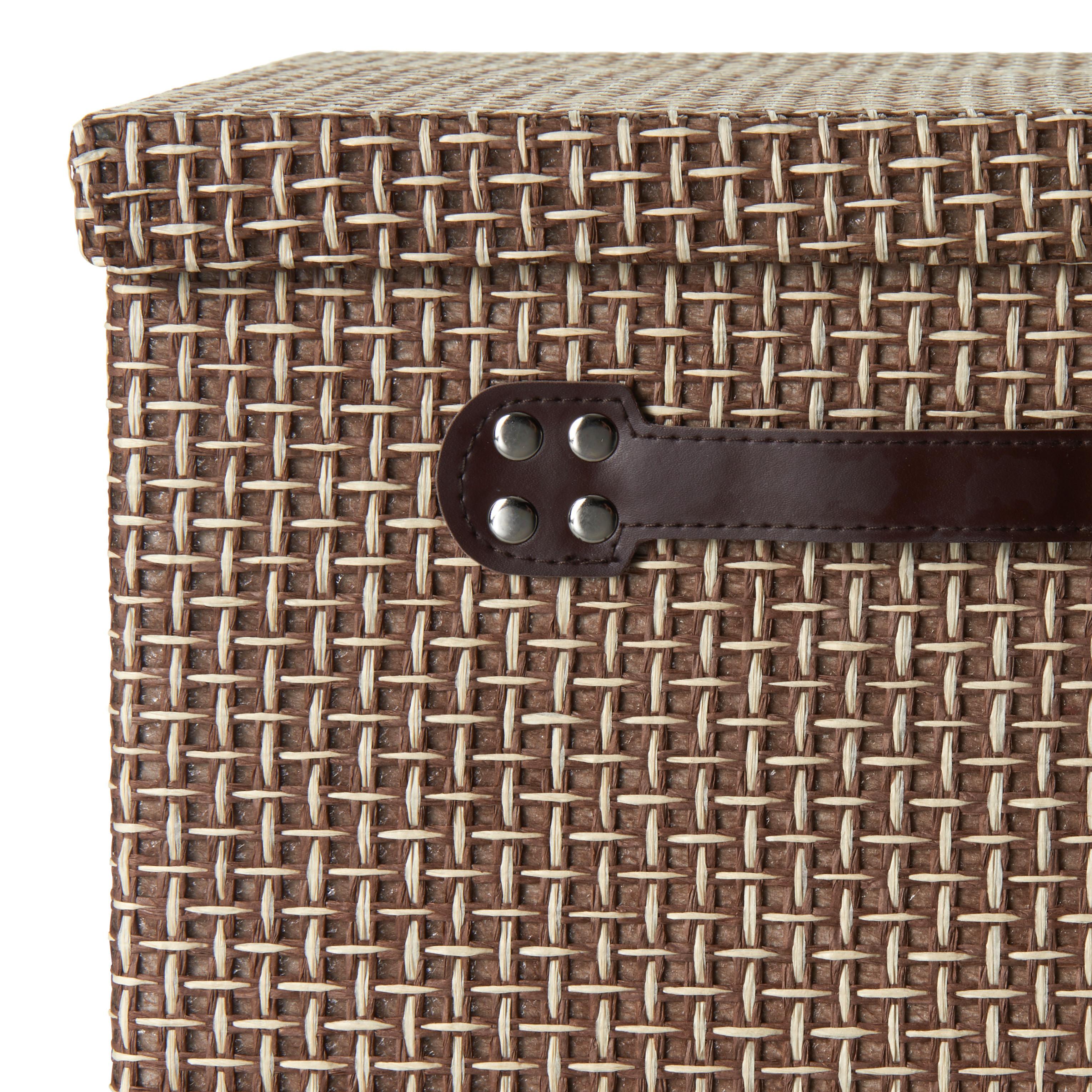 Box S Víkem Foldable - hnědá/světle hnědá, karton/textil (29,5/28/30cm) - Modern Living