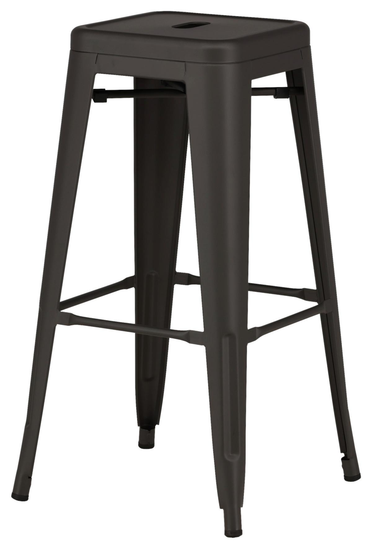 Barhocker-Set Tempe - Dunkelgrau, Design, Metall (43/76/43cm) - Livetastic