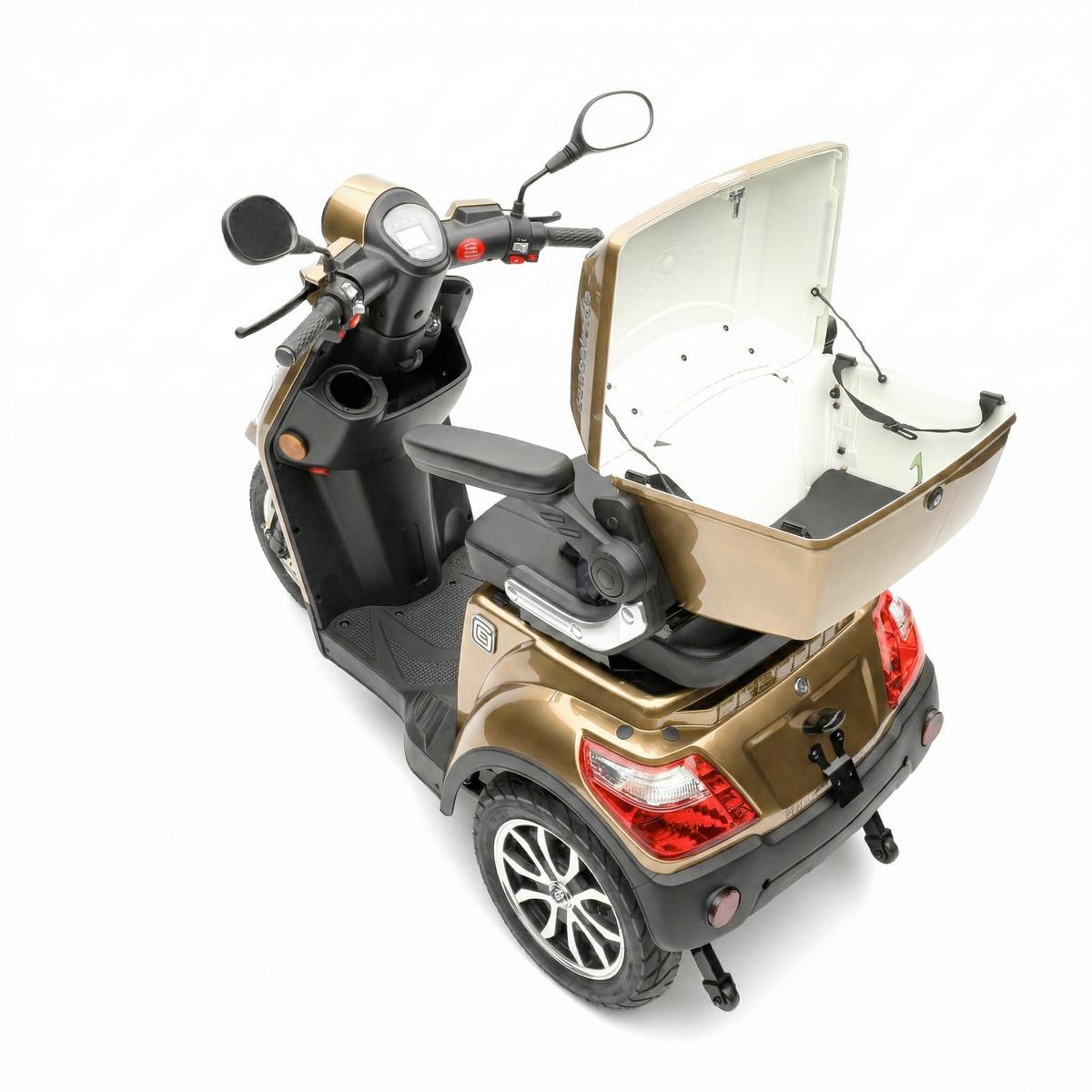 E-Seniorenmobil YOGI-IQ Blei-Akku, 3-Rad, 1000W - Cognac, Basics, Kunststoff/Metall (152/67/102cm)