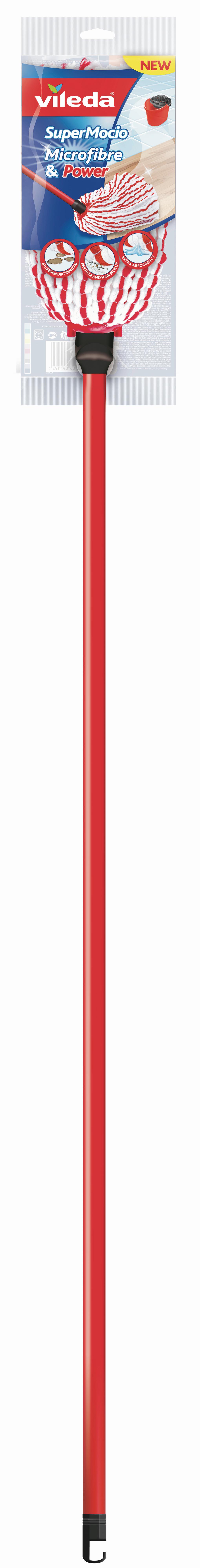 Nyeles Gyorsfelmosó Vileda Supermocio Microfibre - piros, műanyag/textil - Vileda