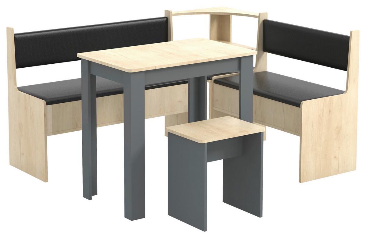 Eckbankgruppe Esal Anthrazit S: 153/115 cm - Anthrazit, MODERN, Holzwerkstoff (153/115cm) - MID.YOU