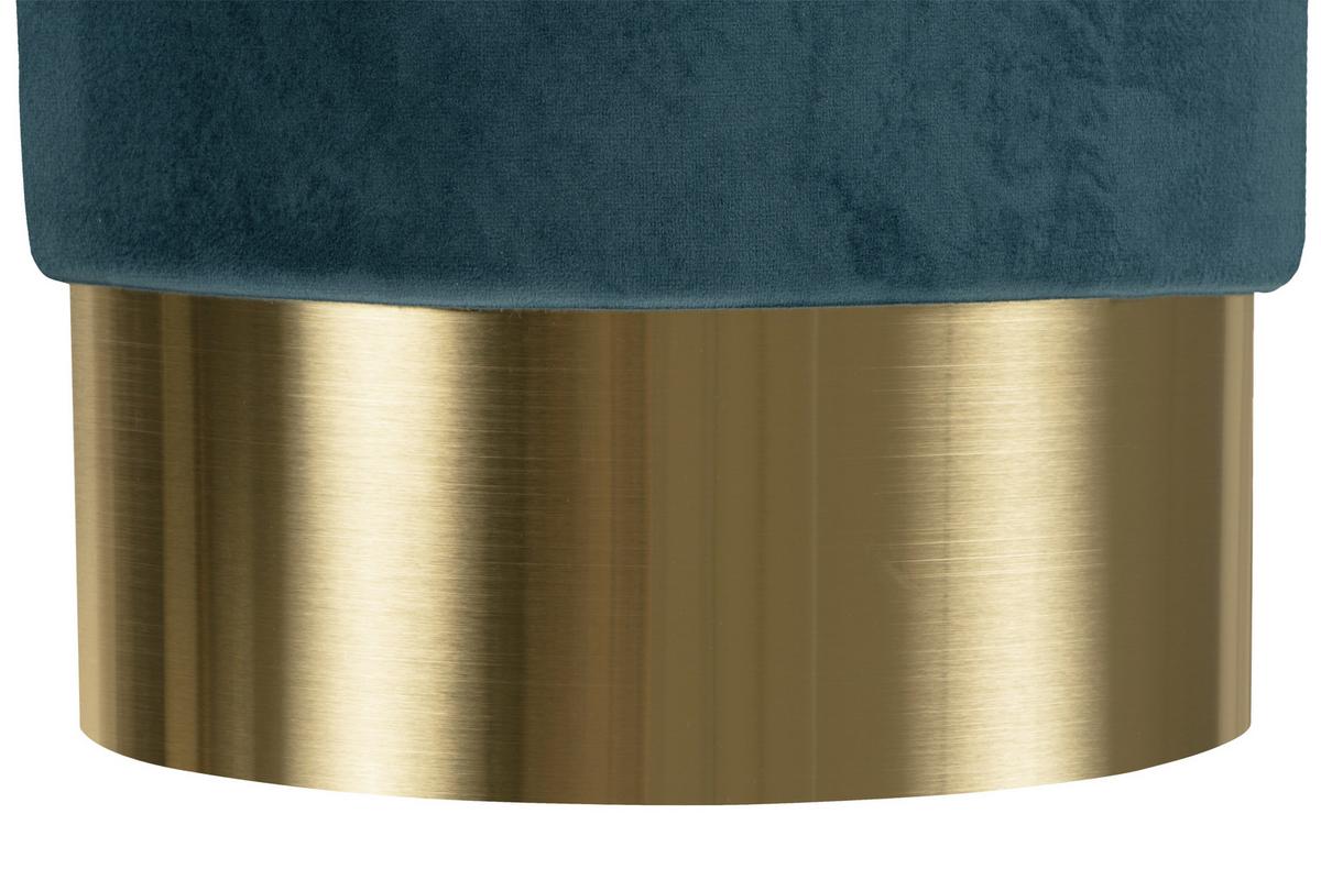 Pouf Nano Grün/Petrol/ Goldfarben H: 42 cm - Goldfarben/Petrol, Basics, Holz/Holzwerkstoff (35/42cm) - Kayoom