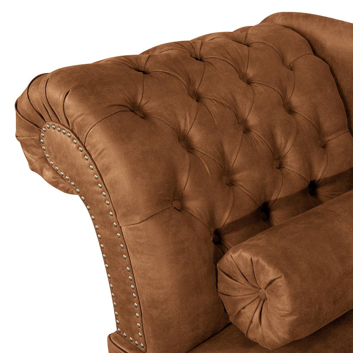 Récamiere Pako Cognac B: 185cm - Cognac/Braun, Design, Textil (185/93/75cm) - Livetastic
