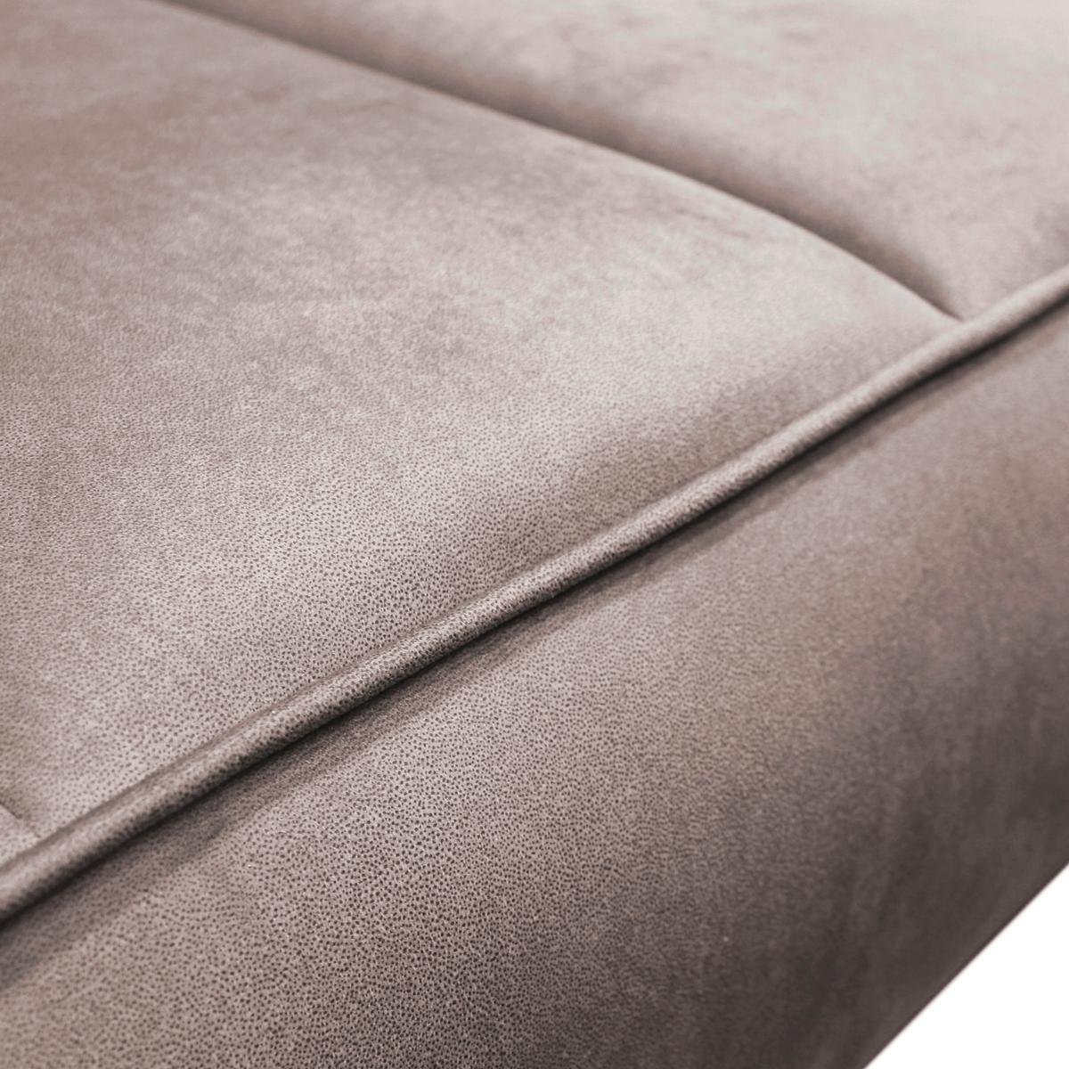 Ecksofa mit Bettkasten Letto 260x189 cm Velours Beige - Beige/Schwarz, Design, Textil (260/189cm) - MID.YOU