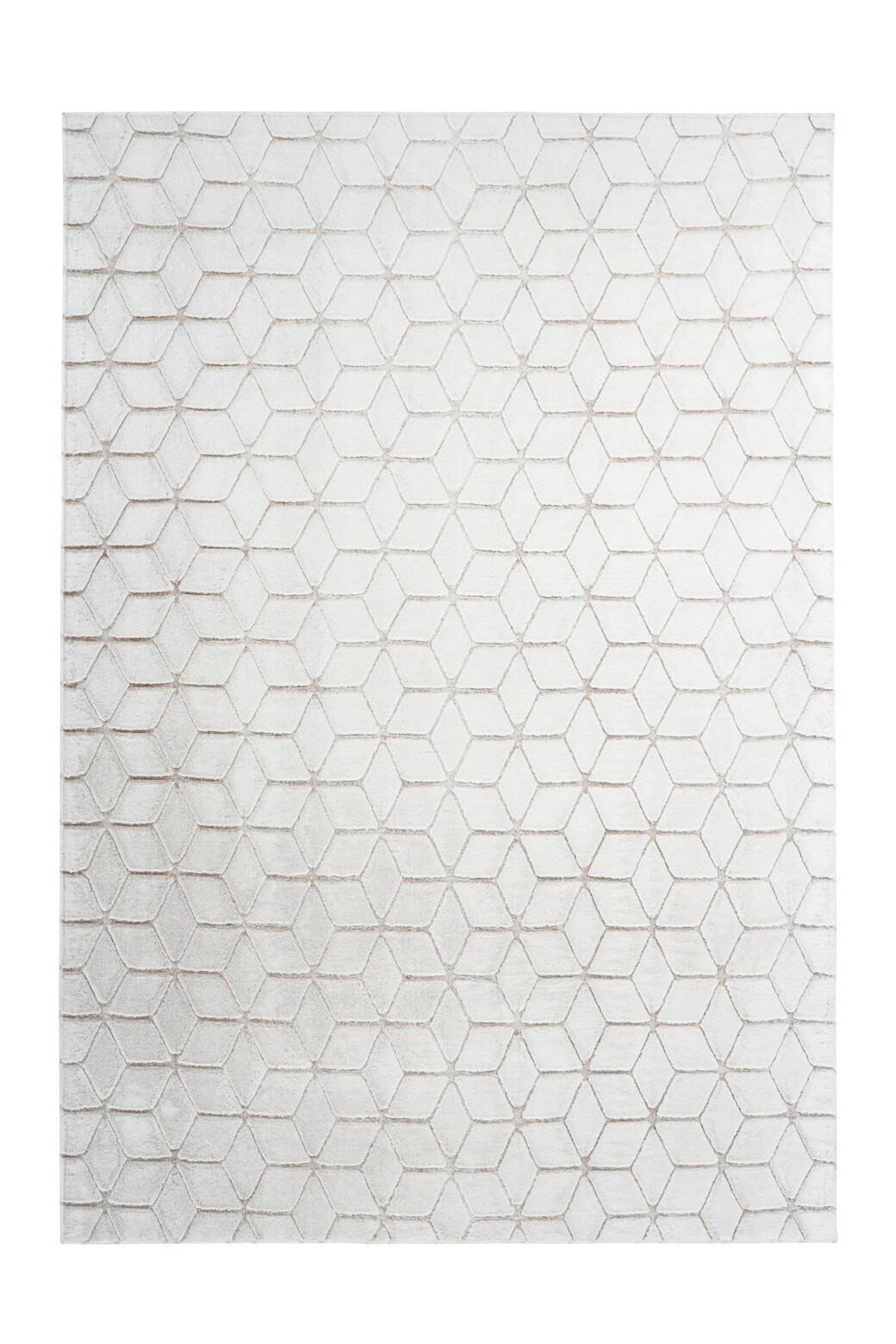 Teppich Weiß, Taupe Vivica 125, BxL: 120x160 cm - Taupe/Weiß, KONVENTIONELL, Textil (120/160cm) - Kayoom
