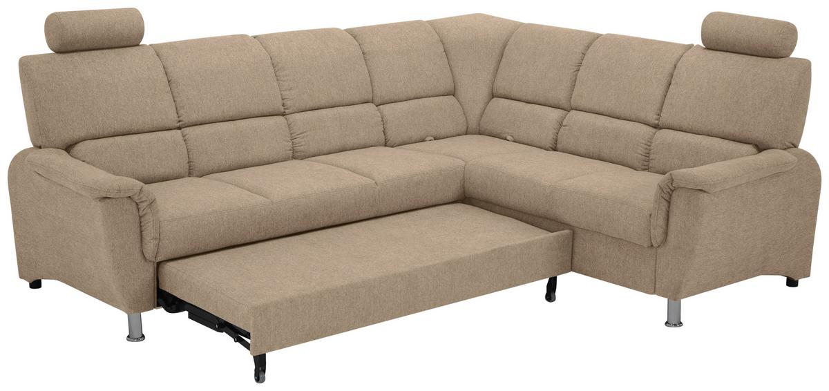 Sedačka MARSYLIA, pravá, šedohnědá - černá/barvy stříbra, Design, kov/dřevo (270/219cm) - MID.YOU