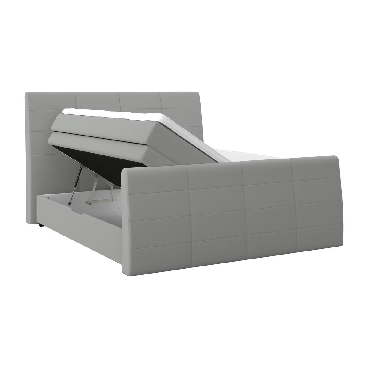 Boxspringbett Libra - Silberfarben/Schwarz, KONVENTIONELL, Textil (160/200cm)