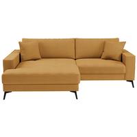 Ecksofa Ted Senfgelb S: 174x228 Cm - Senfgelb/Schwarz, Trend, Textil (174/228cm)