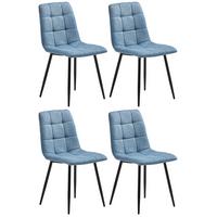 Stuhl-Set 4er EMPOLI Blau - Blau/Schwarz, LIFESTYLE, Textil/Metall (44,5/86/54,5cm) - Livetastic