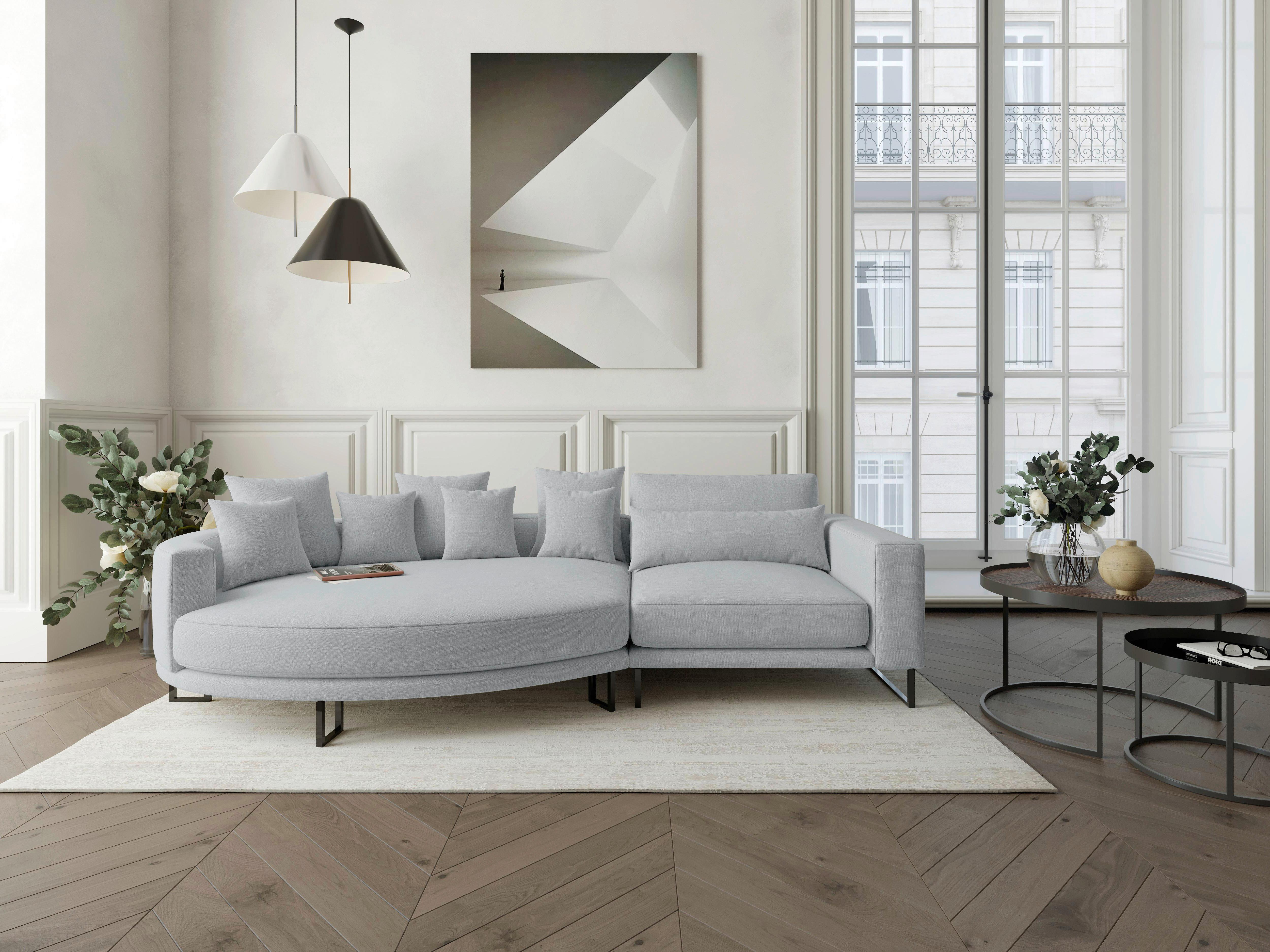 Bigsofa Natalia Grau S: ca. 150x283 cm - Schwarz/Grau, Design, Textil (150/283cm) - Livetastic