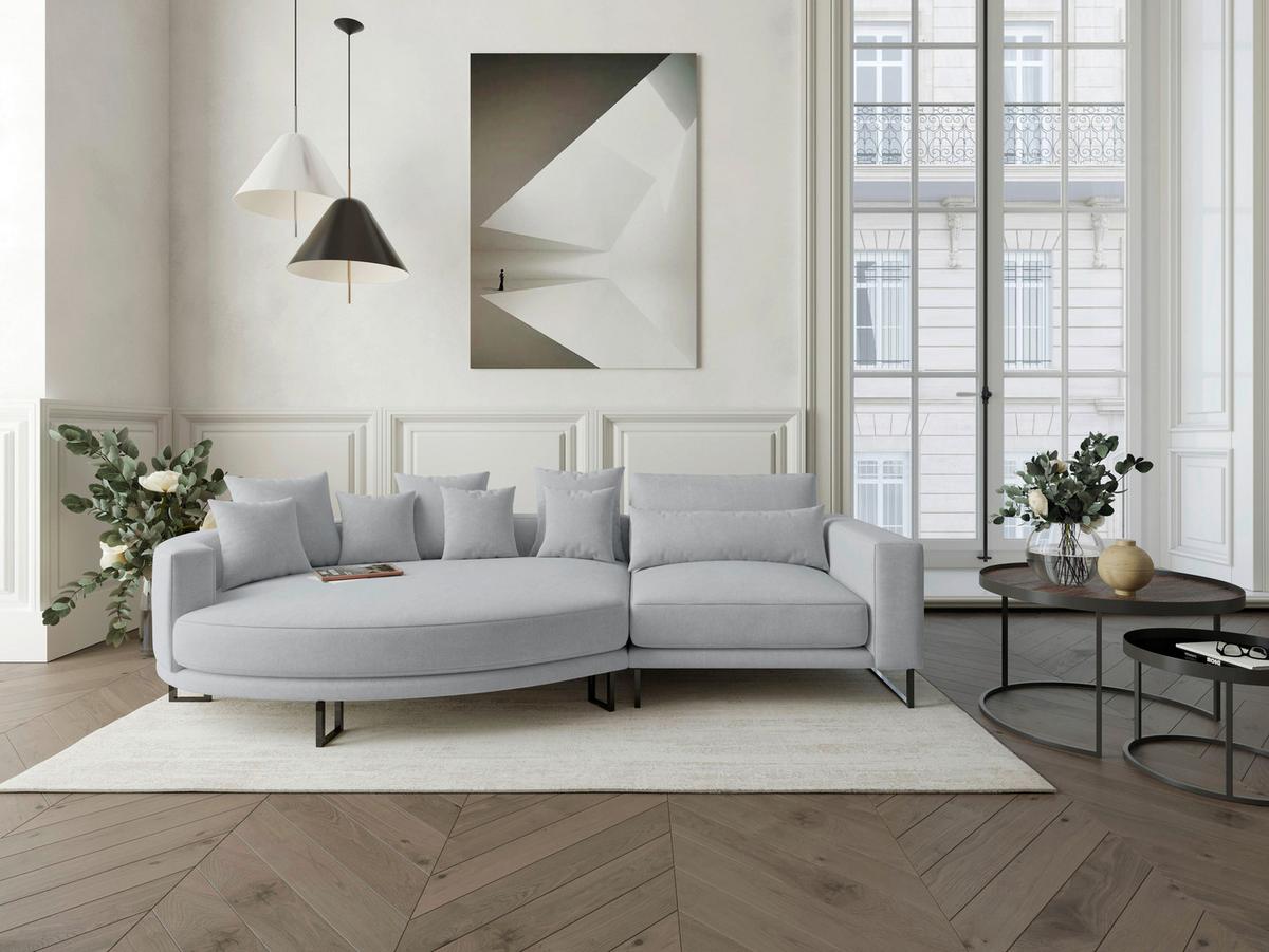 Bigsofa Natalia Grau S: ca. 150x283 cm - Schwarz/Grau, Design, Textil (150/283cm) - Livetastic